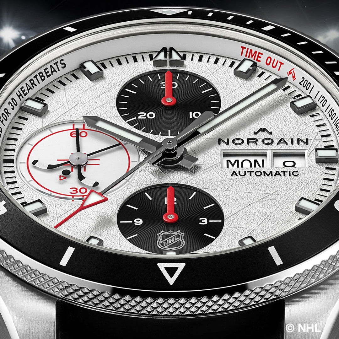 Montre NORQAIN Adventure Chrono NHL Limited Edition automatique en acier inoxydable bracelet caoutchouc 41 mm