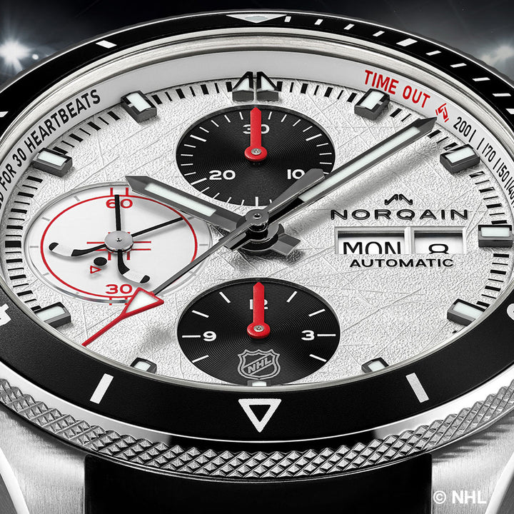 Montre NORQAIN Adventure Chrono NHL Limited Edition automatique en acier inoxydable bracelet caoutchouc 41 mm
