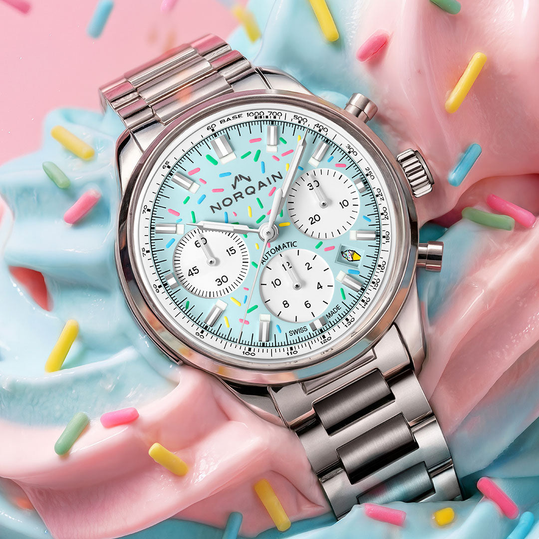 NORQAIN Freedom Chrono Enjoy Life "Sprinkles" automatic stainless steel 40 mm watch N2201.19S04.A01.S01