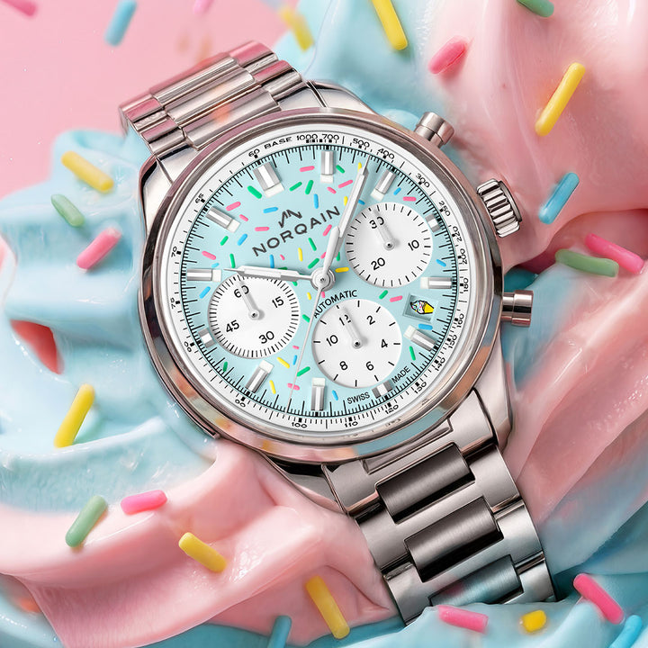 NORQAIN Freedom Chrono Enjoy Life "Sprinkles" automatic stainless steel 40 mm watch N2201.19S04.A01.S01