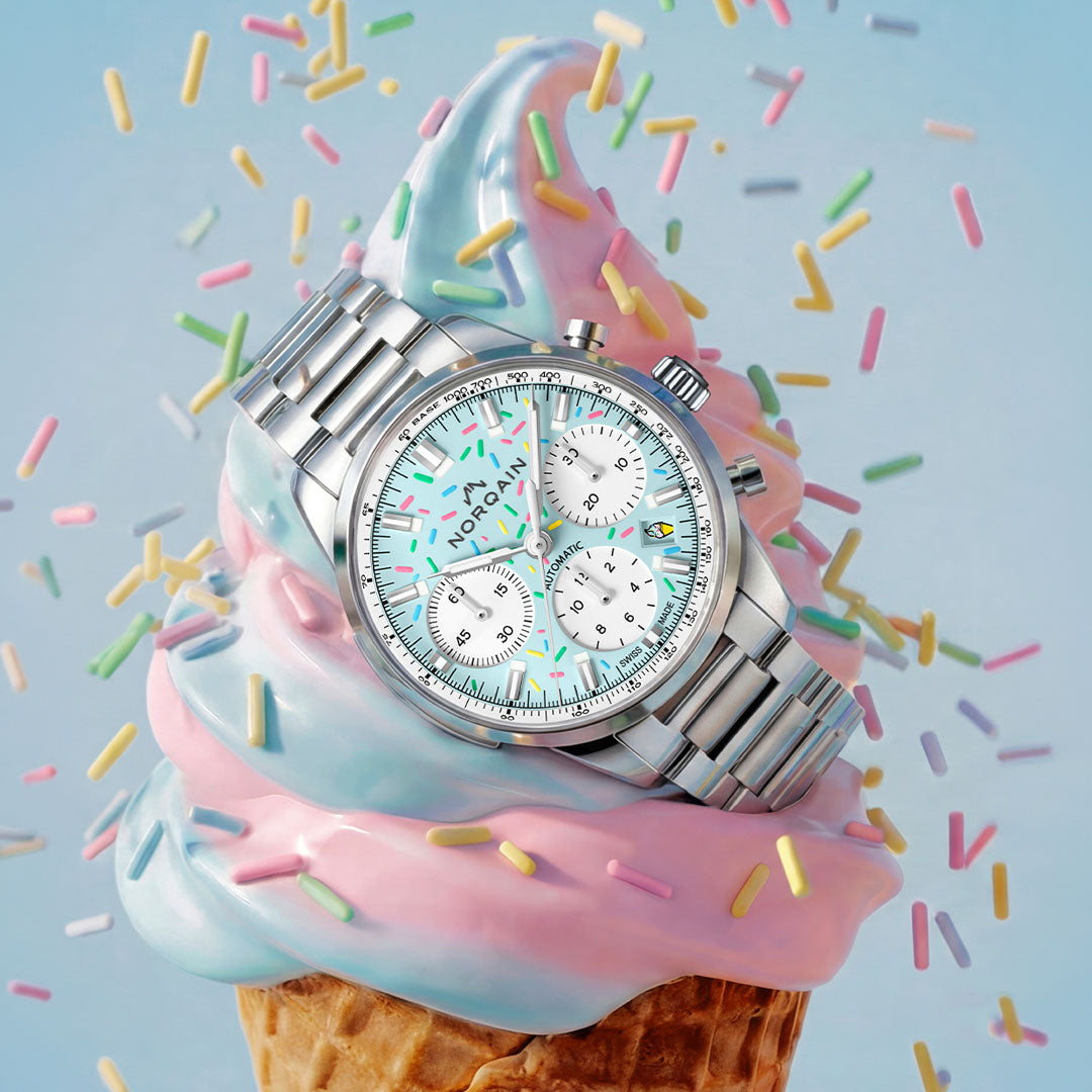 NORQAIN Freedom Chrono Enjoy Life "Sprinkles" automatic stainless steel 40 mm watch N2201.19S04.A01.S01