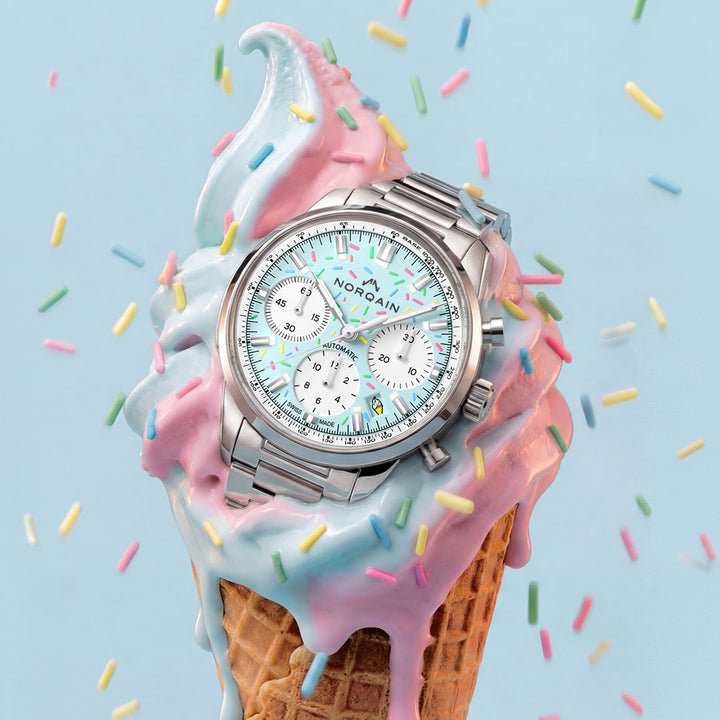 NORQAIN Freedom Chrono Enjoy Life "Sprinkles" automatic stainless steel 40 mm watch N2201.19S04.A01.S01