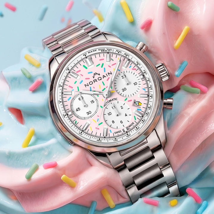 NORQAIN Freedom Chrono Enjoy Life "Sprinkles" automatic stainless steel 40 mm watch
