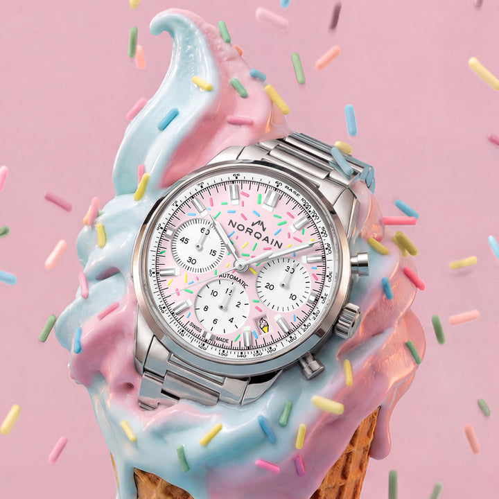 NORQAIN Freedom Chrono Enjoy Life "Sprinkles" automatic stainless steel 40 mm watch