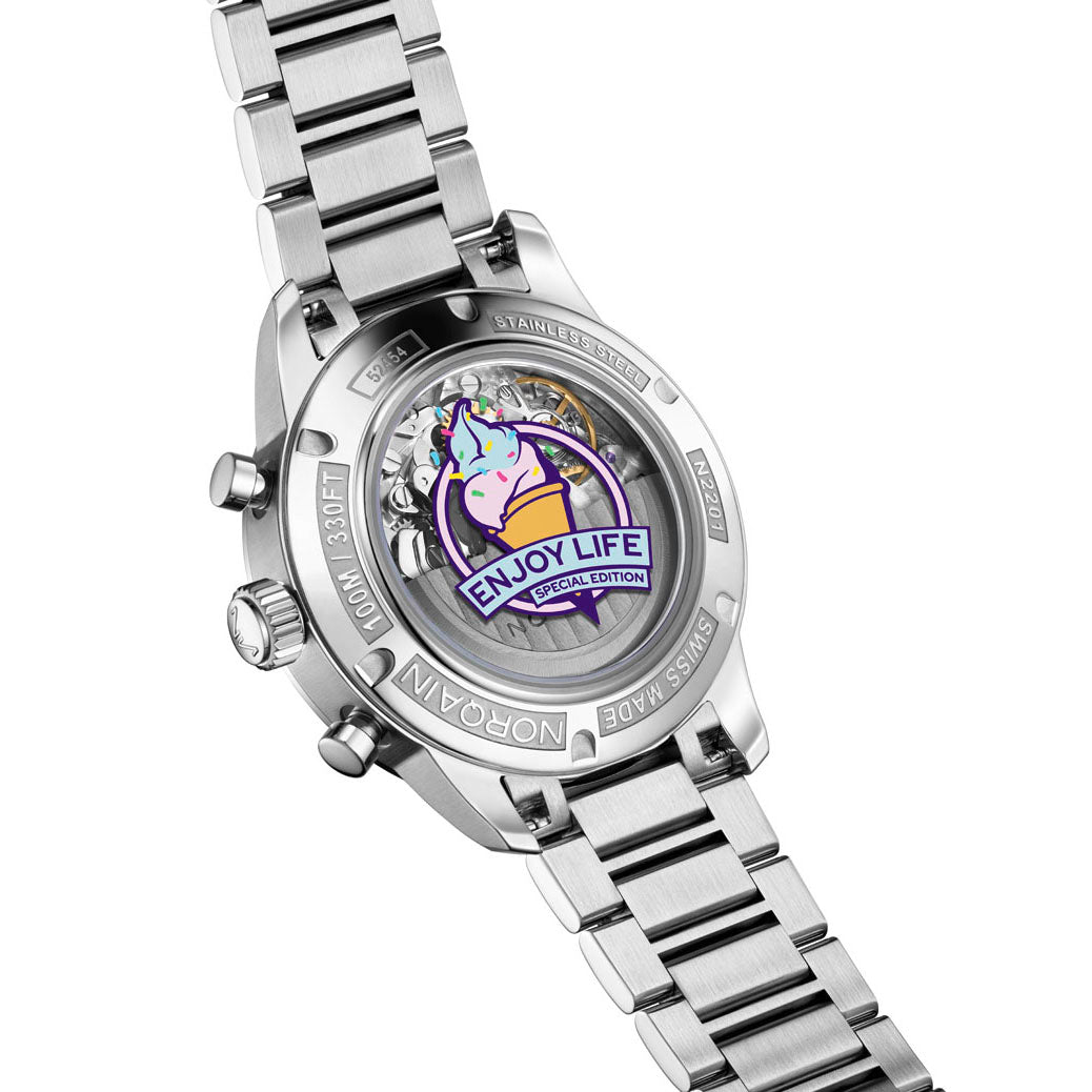 NORQAIN Freedom Chrono Enjoy Life "Sprinkles" automatic stainless steel 40 mm watch