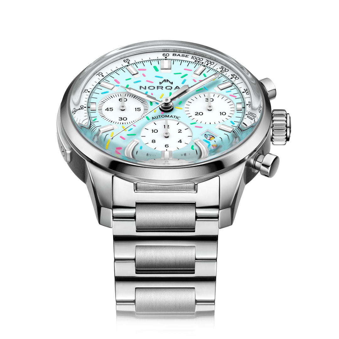 NORQAIN Freedom Chrono Enjoy Life "Sprinkles" automatic stainless steel 40 mm watch N2201.19S04.A01.S01