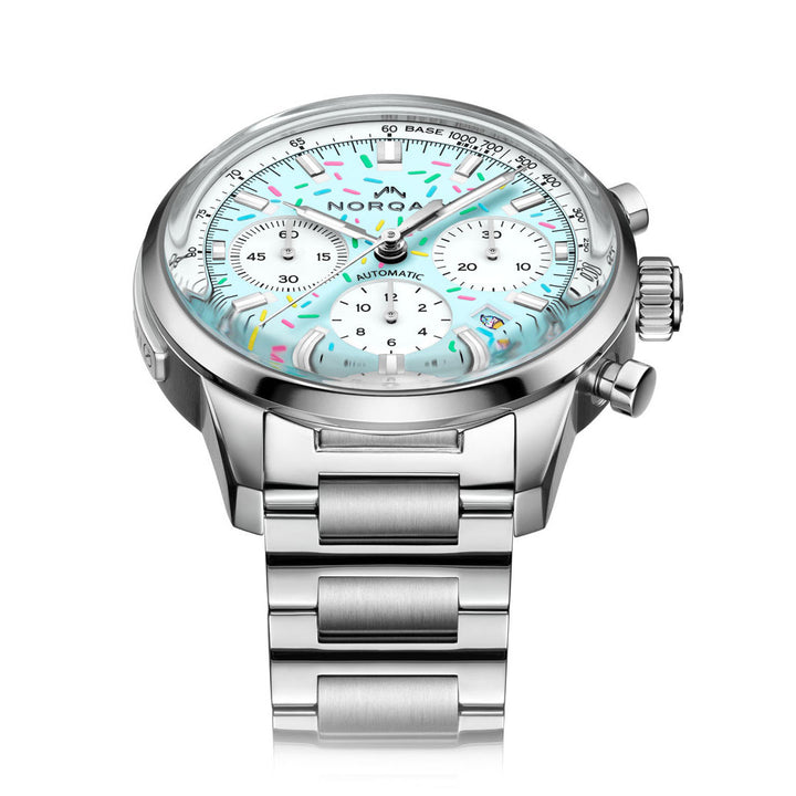 NORQAIN Freedom Chrono Enjoy Life "Sprinkles" automatic stainless steel 40 mm watch N2201.19S04.A01.S01