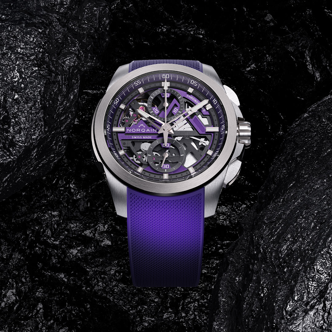 Montre NORQAIN Independence Skeleton Chrono automatique en titane bracelet caoutchouc 42 mm