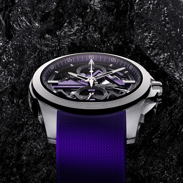Montre NORQAIN Independence Skeleton Chrono automatique en titane bracelet caoutchouc 42 mm
