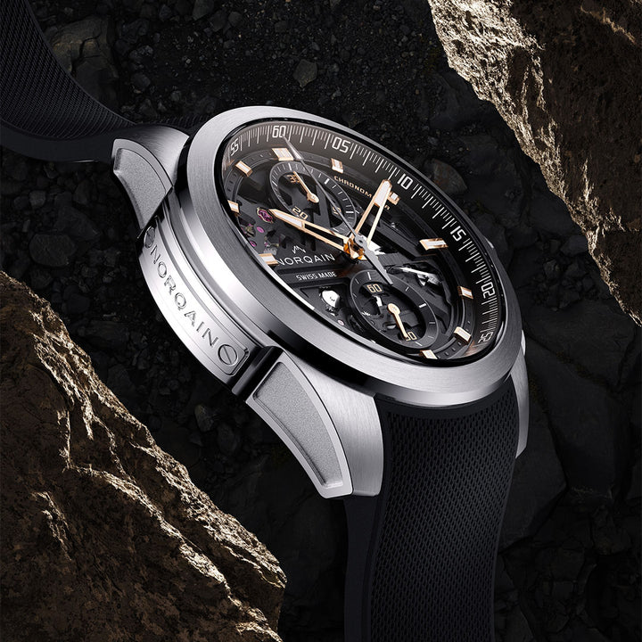 Montre NORQAIN Independence Skeleton Chrono automatique en acier inoxydable bracelet caoutchouc 42 mm