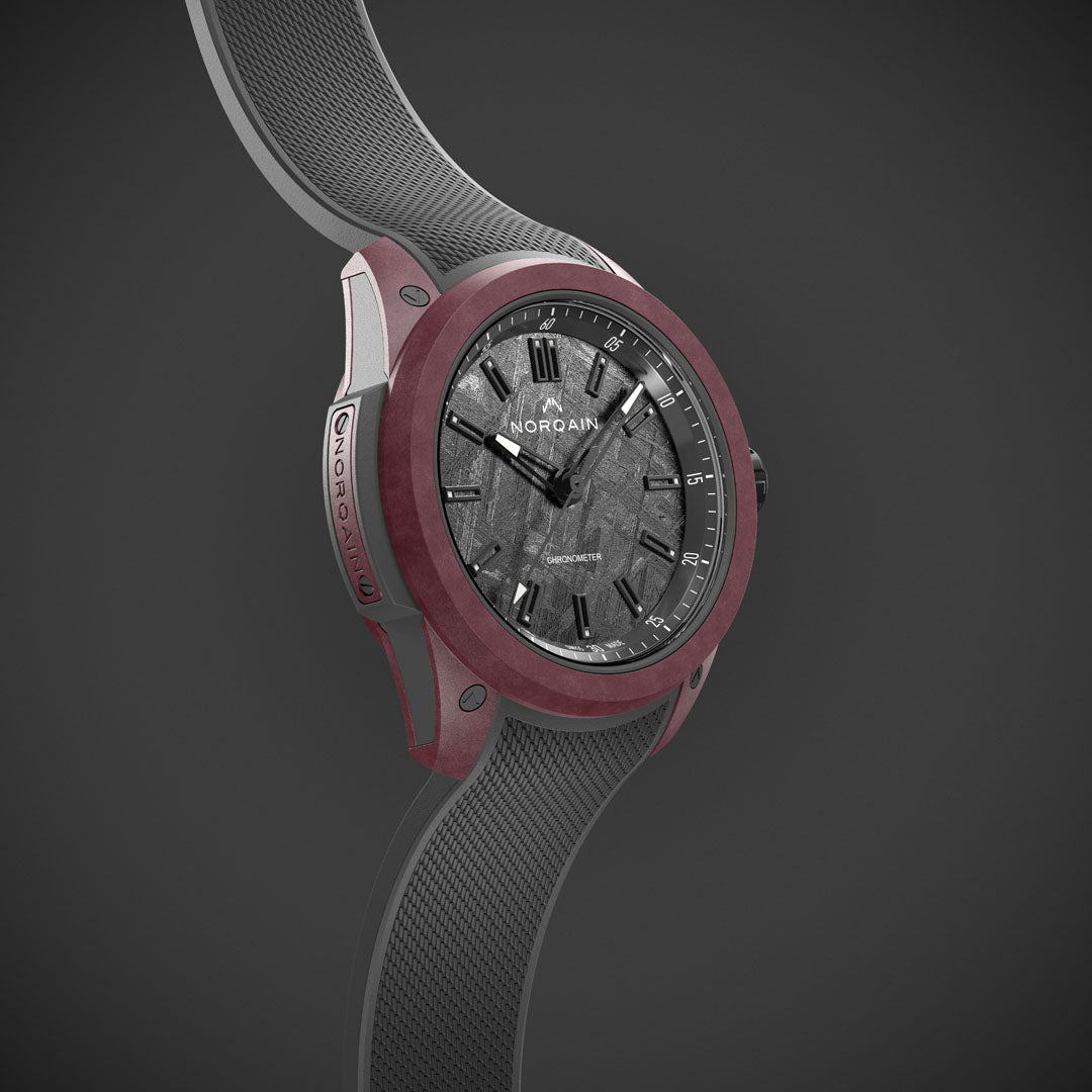 Montre NORQAIN Wild ONE Meteorite Special Edition automatique en matériau NORTEQ® à base de fibre de carbone bracelet caoutchouc 42 mm