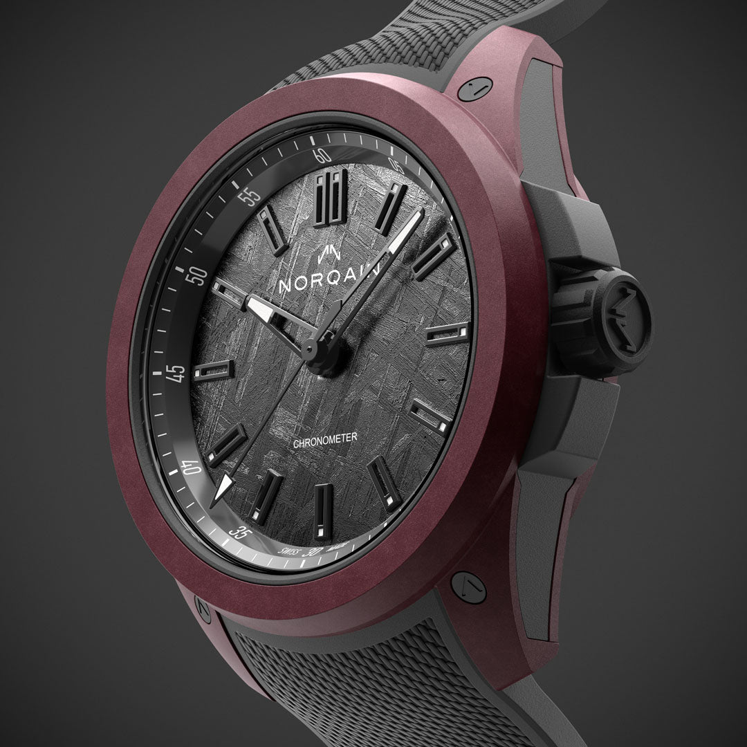 Montre NORQAIN Wild ONE Meteorite Special Edition automatique en matériau NORTEQ® à base de fibre de carbone bracelet caoutchouc 42 mm