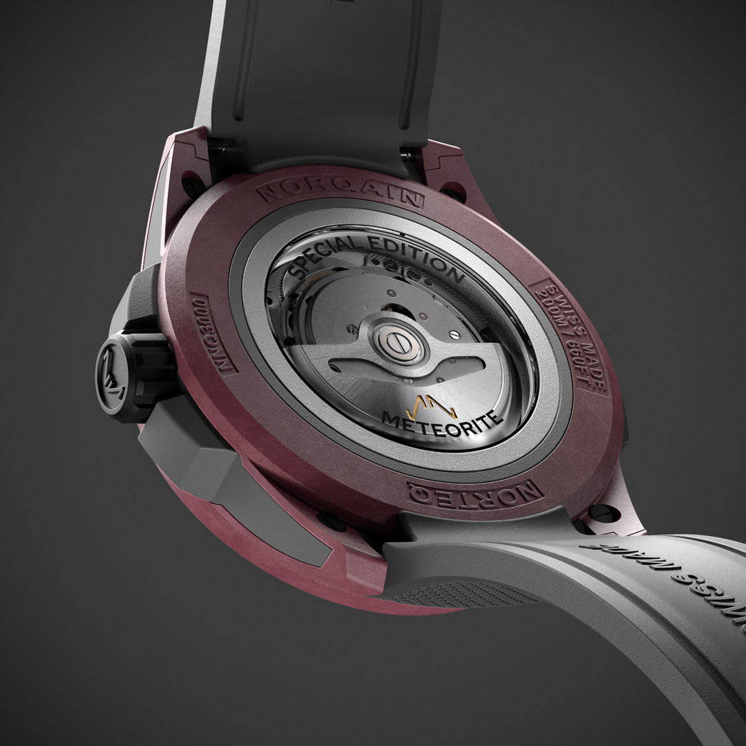 Montre NORQAIN Wild ONE Meteorite Special Edition automatique en matériau NORTEQ® à base de fibre de carbone bracelet caoutchouc 42 mm