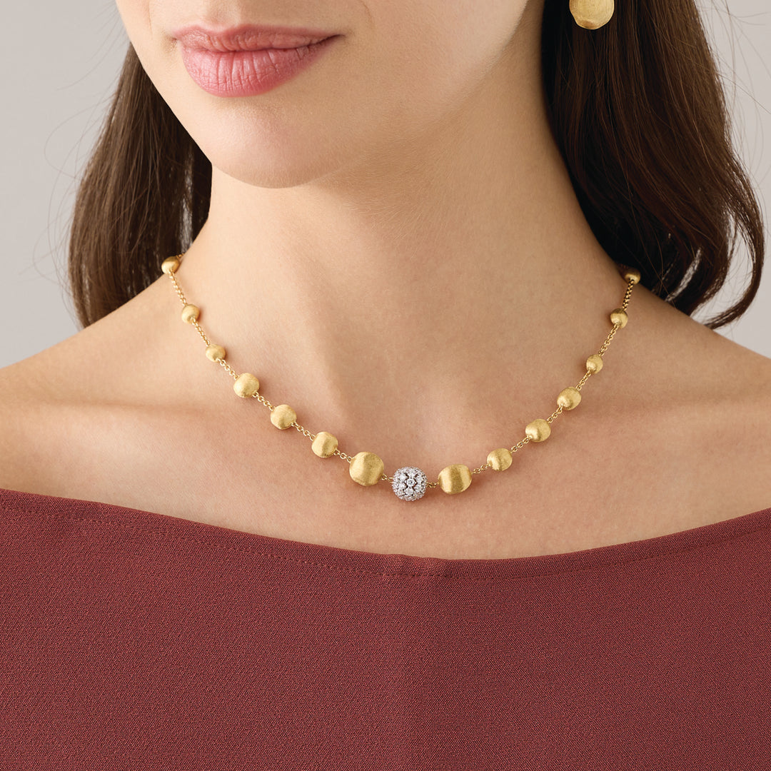 Marco Bicego Africa Alta necklace in 18k yellow gold with diamonds CB2899_B2_YW_Q6