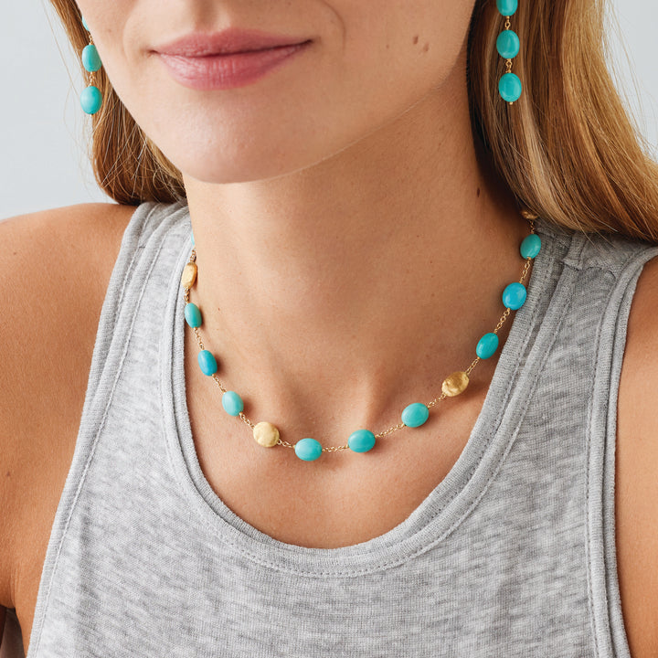 Collier Marco Bicego Siviglia en or jaune 18K turquoise CB2769_TU01_Y_02