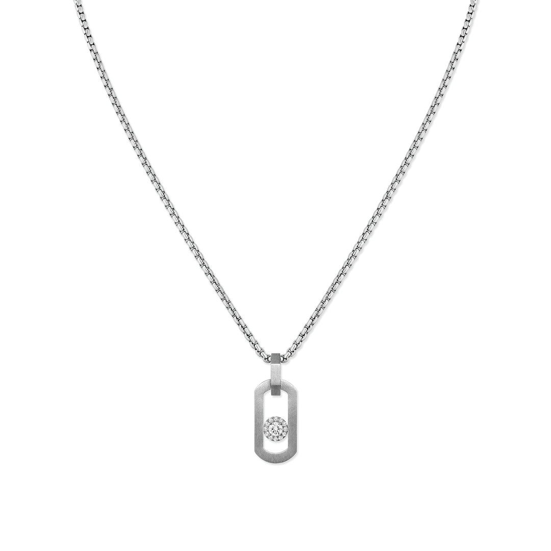 Collier Messika Pendentif So Move en titane naturel et diamants 13679-TN