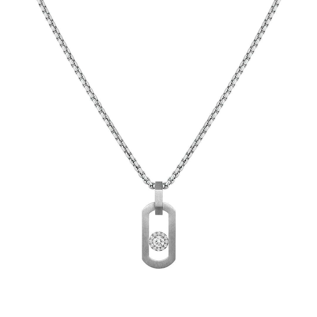 Collier Messika Pendentif So Move en titane naturel et diamants 13679-TN