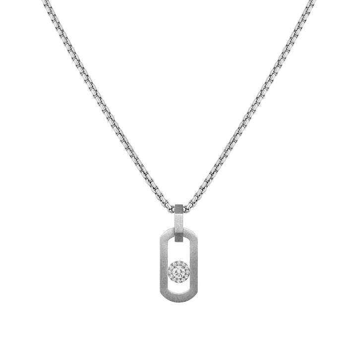 Collier Messika Pendentif So Move en titane naturel et diamants 13679-TN