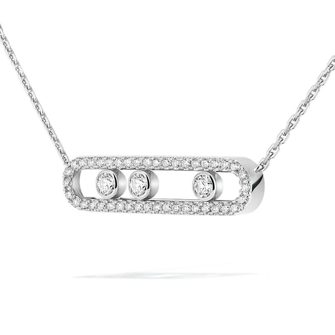 Collier Messika Move Pavé en or blanc 18k et diamants 03994-WG