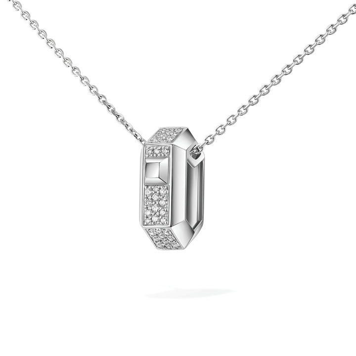 Collier Messika Moderniste pavé en or blanc 18k avec diamants 14425-WG