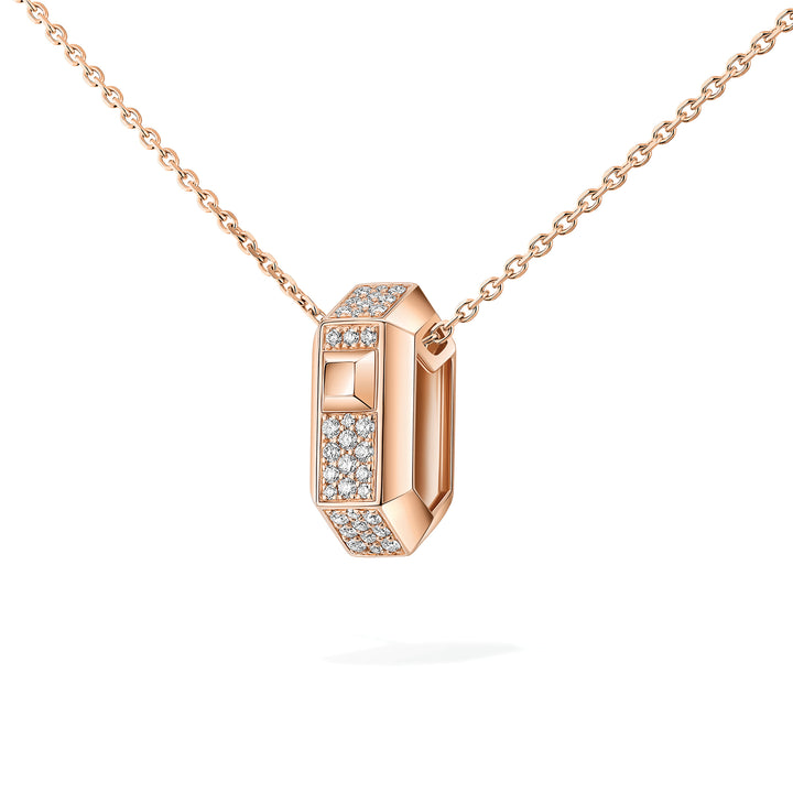 Collier Messika Moderniste pavé en or rose 18k et diamants 14425-PG