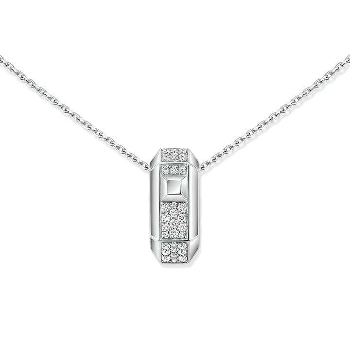 Collier Messika Moderniste pavé en or blanc 18k avec diamants 14425-WG