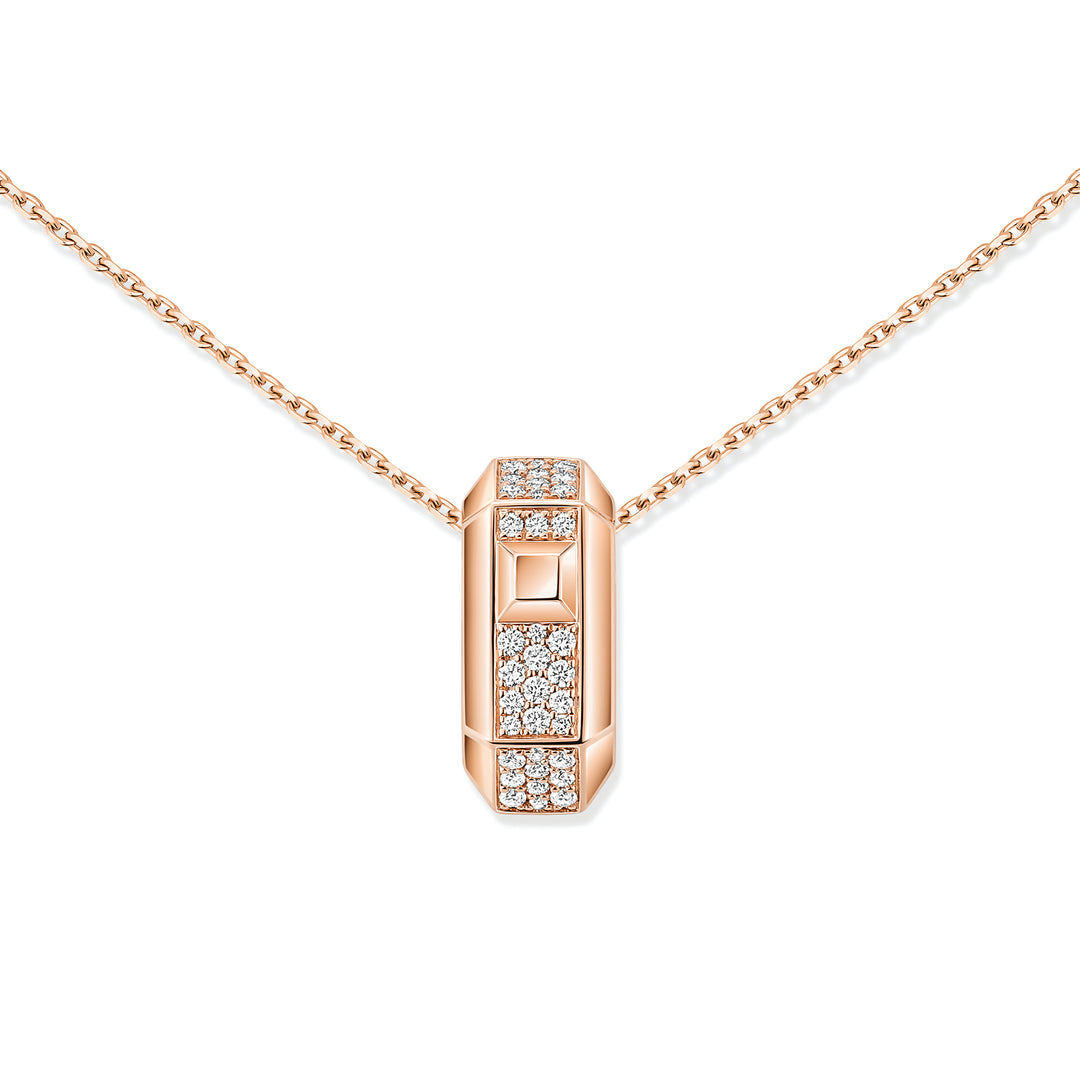 Collier Messika Moderniste pavé en or rose 18k et diamants 14425-PG