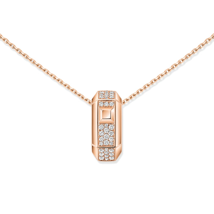 Collier Messika Moderniste pavé en or rose 18k et diamants 14425-PG