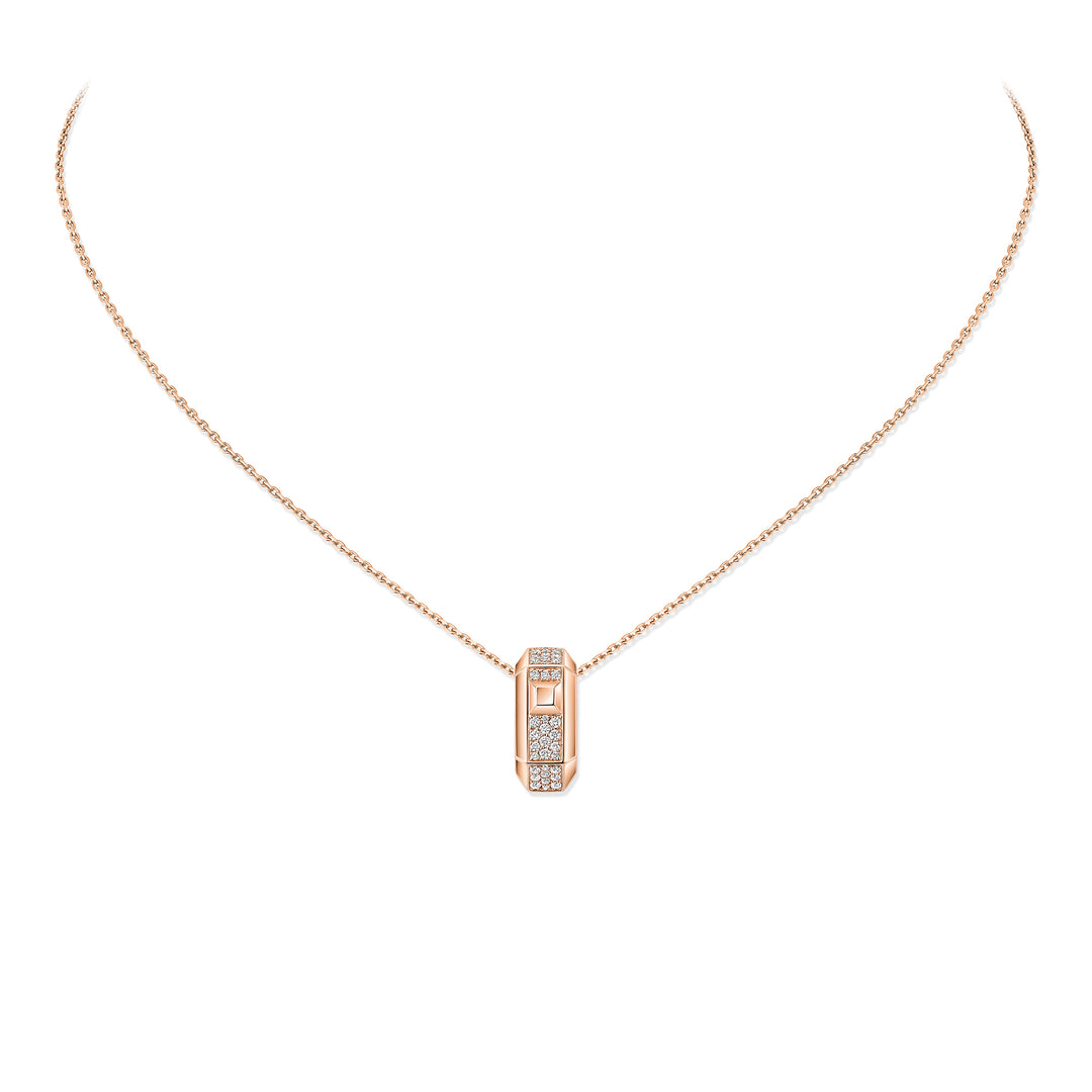 Collier Messika Moderniste pavé en or rose 18k et diamants 14425-PG