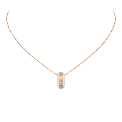 Collier Messika Moderniste pavé en or rose 18k et diamants 14425-PG