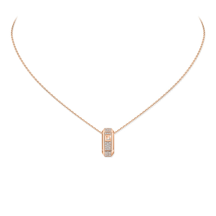Collier Messika Moderniste pavé en or rose 18k et diamants 14425-PG