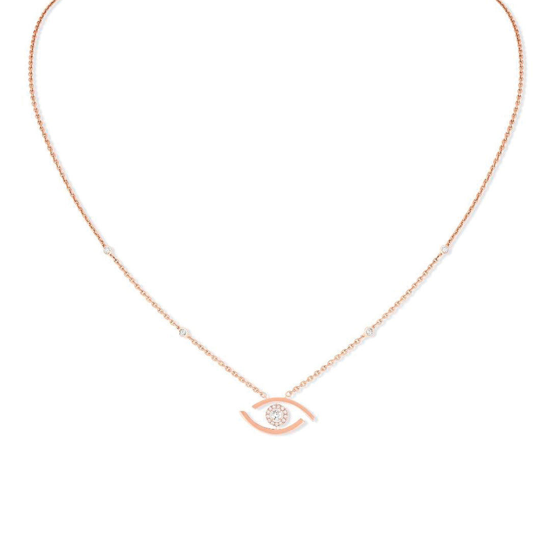 Collier Messika Lucky Eye en or rose 18k et diamants 07524-PG