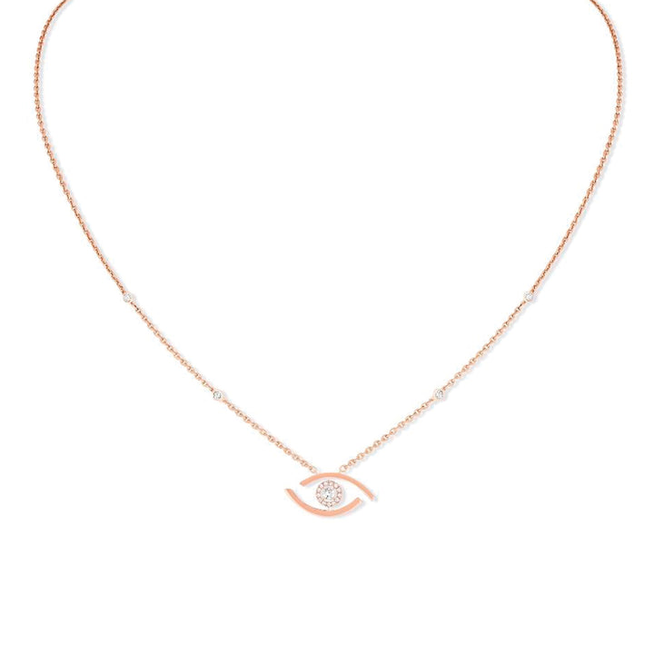 Collier Messika Lucky Eye en or rose 18k et diamants 07524-PG