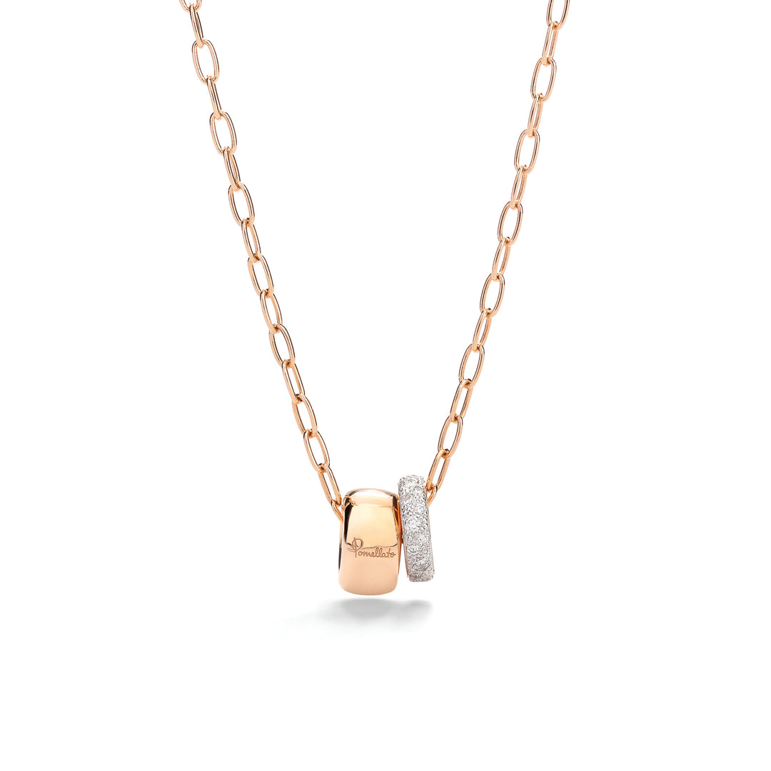 Pomellato Iconica Necklace in 18k Rose Gold with Diamonds PCB7120-O7000-DB000