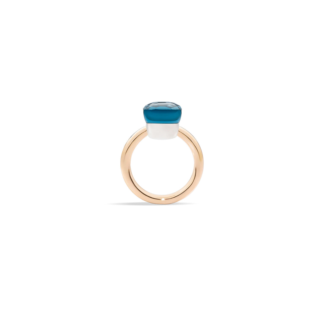 Pomellato Nudo Classic ring in 18k rose and white gold with London blue topaz PAA1100-O6000-000TL