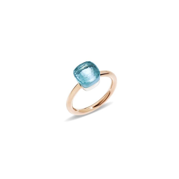 Pomellato Nudo Petit ring in 18k rose and white gold with sky blue topaz PAB4030-O6000-000OY