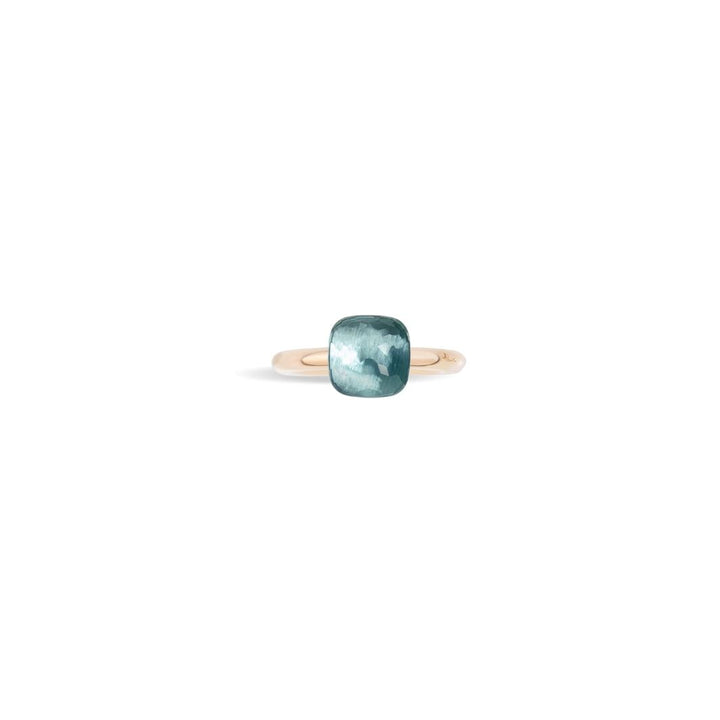 Pomellato Nudo Petit ring in 18k rose and white gold with sky blue topaz PAB4030-O6000-000OY
