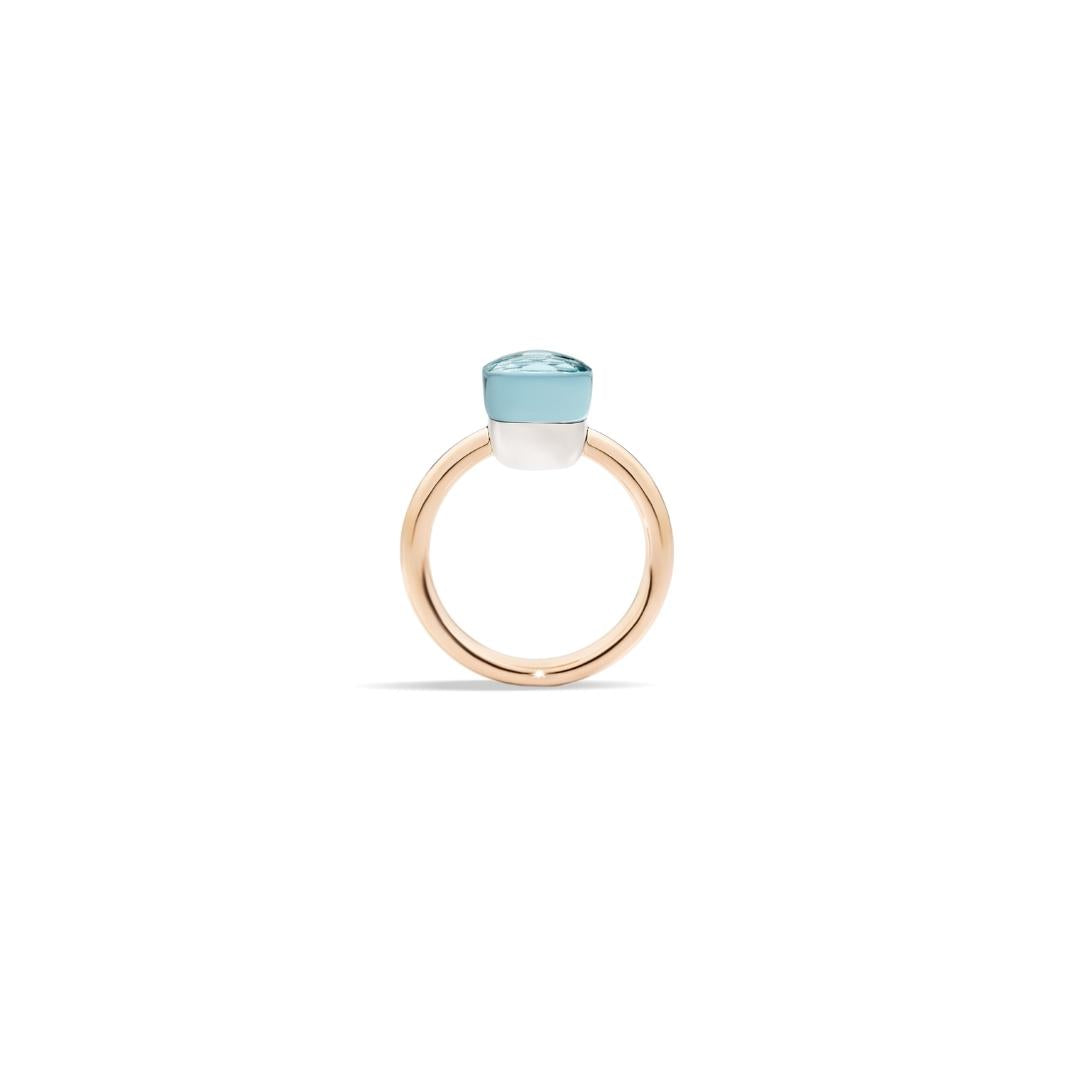 Pomellato Nudo Petit ring in 18k rose and white gold with sky blue topaz PAB4030-O6000-000OY