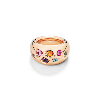 Bague Pomellato Iconica en or rose 18k pierres multicolores PAC5007-O7000-000VA