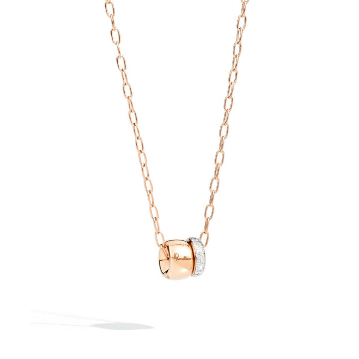 Pomellato Iconica Necklace in 18k Rose Gold with Diamonds PCB7120-O7000-DB000