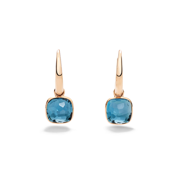 Boucles d'oreilles Pomellato Nudo Mini en or rose 18k topazes bleu Londres POC5020-O7000-000TL