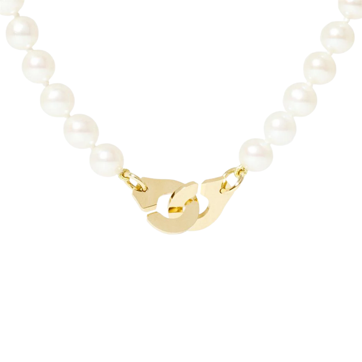 Collier dinh van Menottes Perles en or jaune 18k 652401