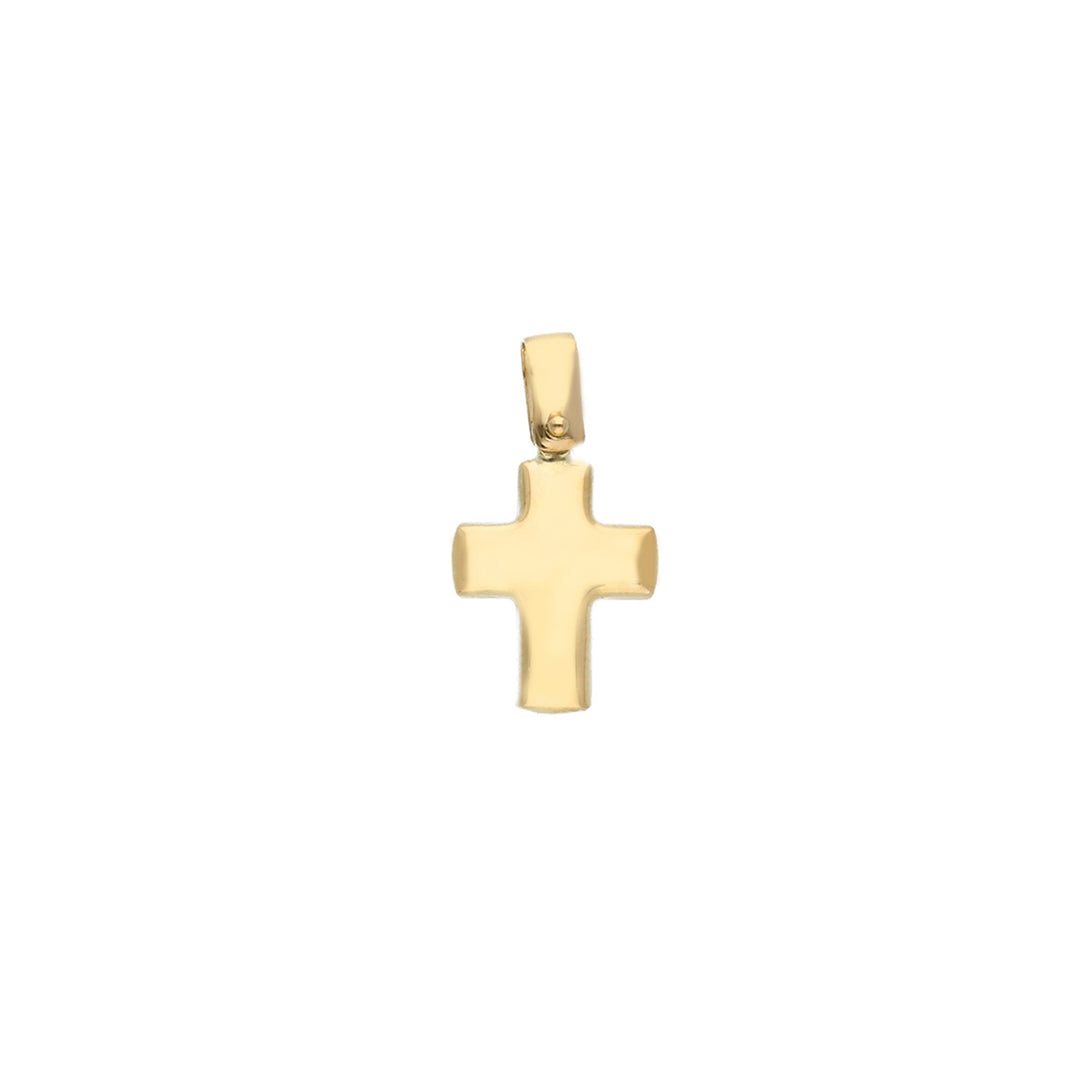 Religious cross pendant in 18K yellow gold