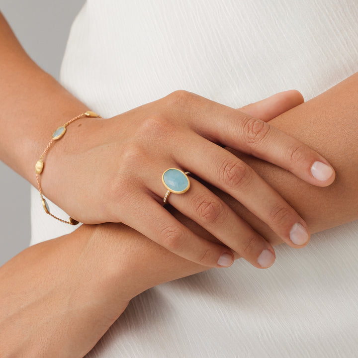 Bague Marco Bicego Siviglia en or jaune 18k diamants et aigue-marine AB610-B_AQ01_Y_02