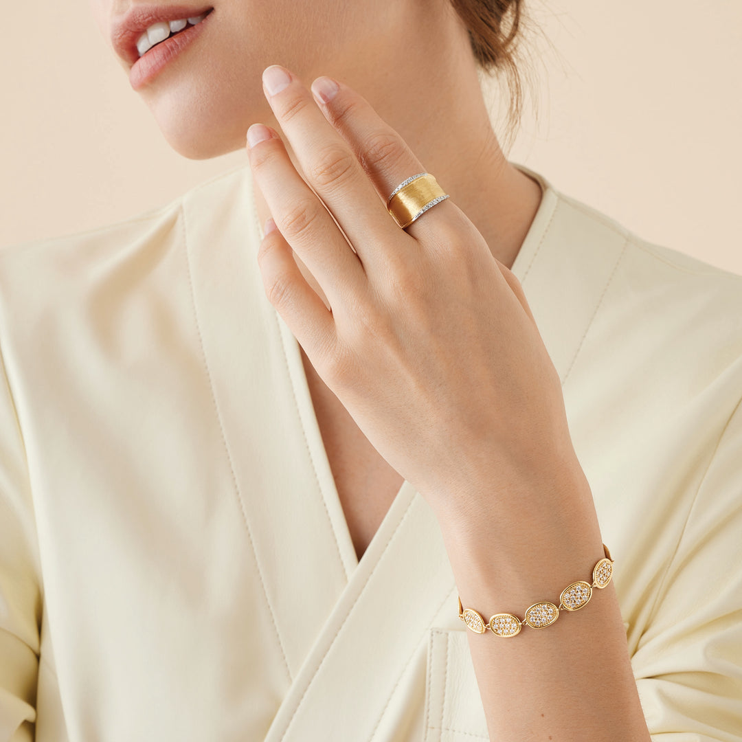 Bague Marco Bicego Lunaria en or jaune 18k diamants AB550_B_YW_Q6