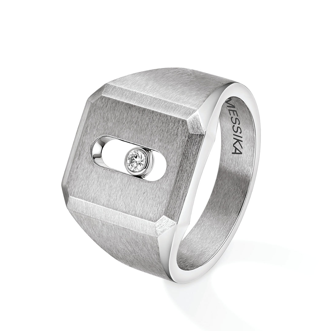 Bague Messika Chevalière Move Titanium en titane naturel et diamant 13771-TN