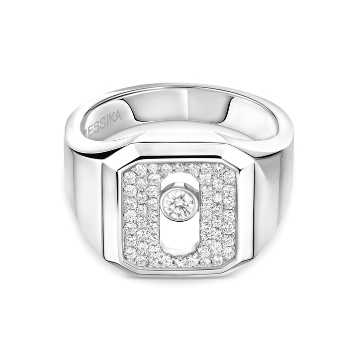 Bague Messika Chevalière Move Joaillerie Pavée en or blanc 18k et diamants 13654-WG