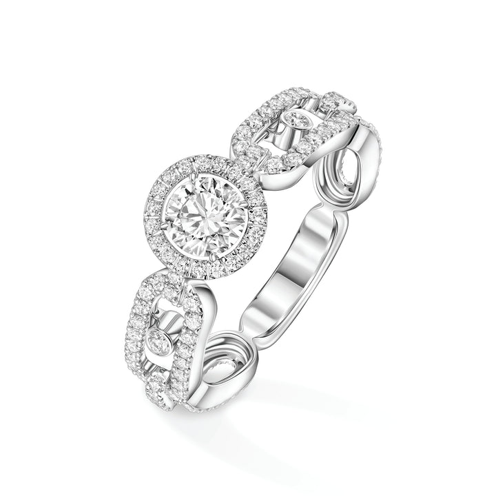 Bague Messika Solitaire Move Link PM en or blanc 18k et diamants 13747-WG