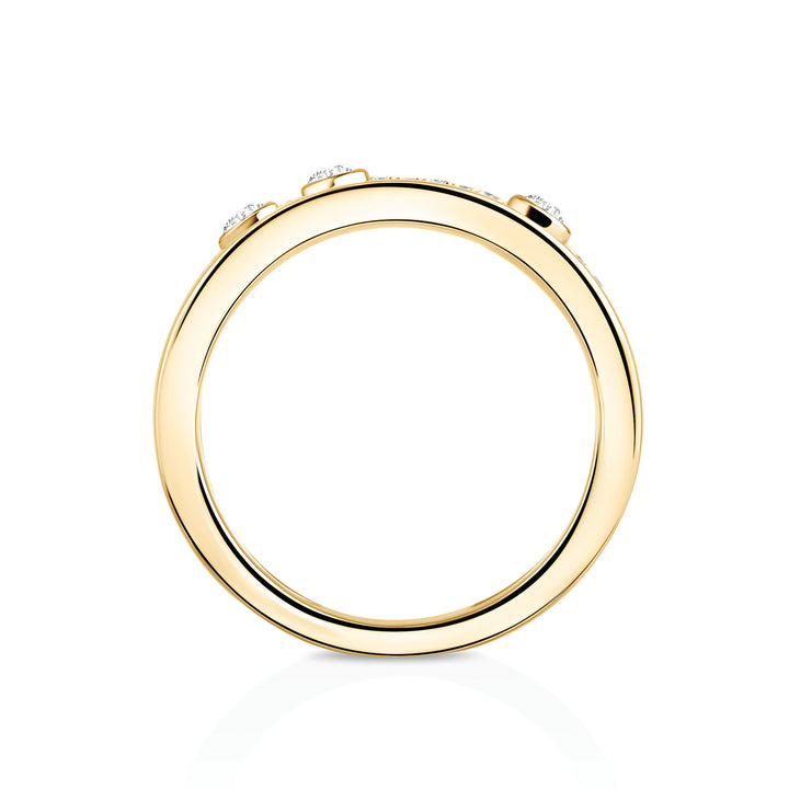 Bague Messika Move Romane semi-pavée PM en or jaune 18k et diamants 06516-YG