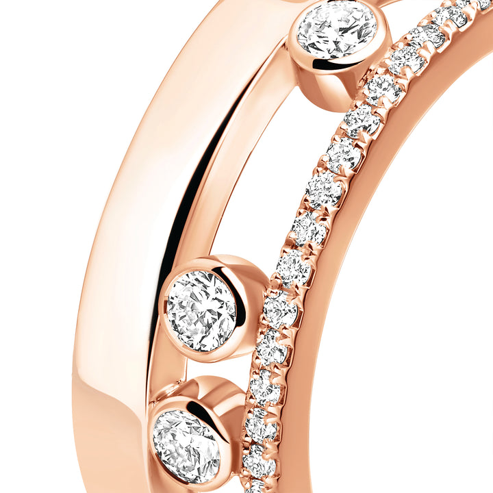 Bague Messika Move Romane en or rose 18k et diamants 06516-PG